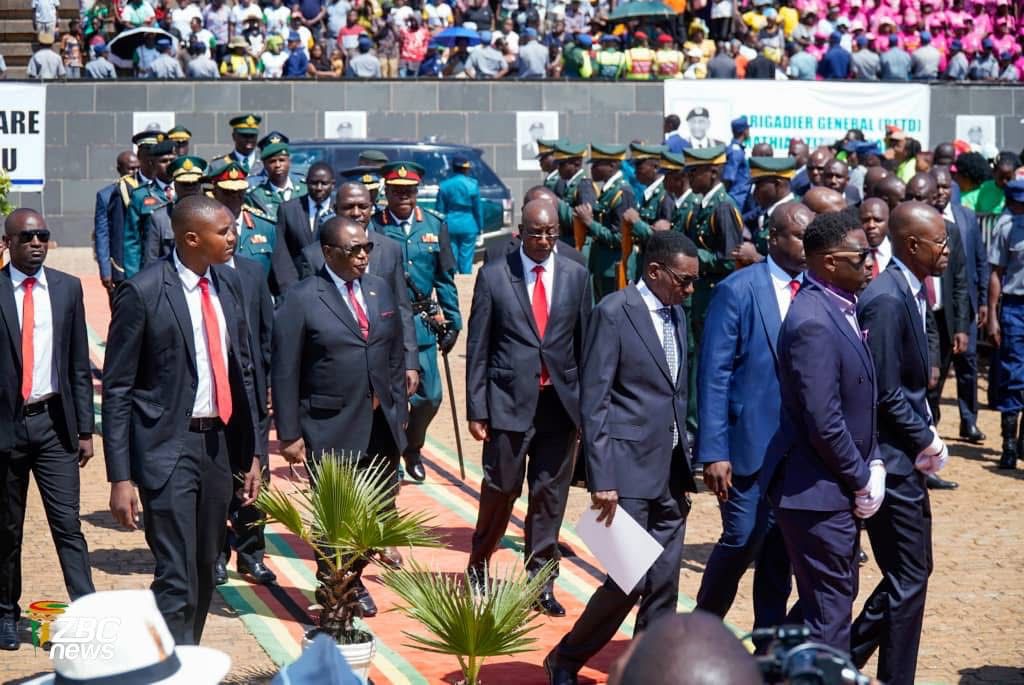 Acting President, General (Retired) Constantino Chiwenga, has arrived at the National Shrine to preside over the burial of National Hero Brigadier-General (Retired) Mathias Ngarava